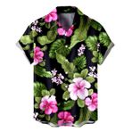 YWBleked Kısa kollu gömlek, erkek yazlık gömlek, moda tişört, kısa kollu gömlek, erkekler için, yaz, rahat, çiçek baskılı, Hawaii, plaj tatili, çiçekli gömlek, kazaklı erkek, Lacivert, 3XL