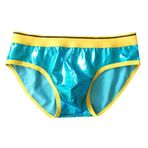 YWBleked Külot Erkek Slip Erkek Üçgen Pantolon Suni Deri, Seksi, Yansıtıcı Altın Komik İç Çamaşırı, Elastik, Dar Pantolon Uyku Şortu, Mavi, L