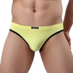 YWBleked Külot Erkek Yeni Nervürlü Yumuşak Moda Buz İpeği Mini İnce, Yıkanmış, Seksi Sızdırmaz Kalça Üçgen Tanga Erkekler için İç Çamaşırı Erkek İç Çamaşırı, Sarı, M