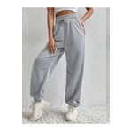 yx yustex sport Kadın Gri Eşofman Paça Lastik Jogger Kışlık