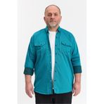 YXC Erkek Gömlek Slim Fit Erkek Kot Gömlek Çimen Yeşili 110-115 KİLO 5XL UYGUN OLUR