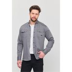 YXC Slim Fit Erkek Kot Gömlek Gri 5XL BEDEN 110-115 KİLO