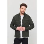 YXC Trend Maker Slim Fit Erkek Dar Kesim Pamuklu Kot Gömlek - Haki