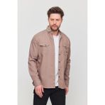 YXC Trend Maker Slim Fit Erkek Dar Kesim Pamuklu Kot Gömlek - Vizon - 4XL