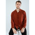 YXC Trend Maker YENİ ÜRÜNDÜR.Erkek Keten Dokulu Oversize Kiremit Erkek Gömlek