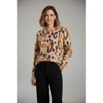 YXL COLLECTION,Kadın Büyük Beden Likralı Bisiklet Yaka Mix Desenli Yumuşak Kazak Anne Bluz Çok Renkli 48