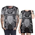 Yxyeceipeno B Norse Mythology Viking Çift Günlük Kısa Kollu Unisex T-shirt