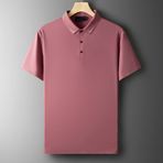 Yxyeceipeno B Yaka Kısa Kollu Yaz Esnek Buz İpek Yüksek Rahat Kumaş Doğal Drape Pürüzsüz Ter Emici ve Nefes Alabilir Erkek T-shirt