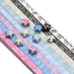 YYaaloa 1080 Yaprak Origami Yıldız Kağıdı Sevimli Şeritlerin Farklı Tasarımları Şanslı Yıldız Dekorasyon Kendin Yap El Sanatları için Katlanır Kağıt, Okul Öğretim Malzemeleri (Style01-1080 Yaprak)