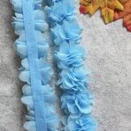 YYCRAFT Şifon dantel bant, çiçek, 5,1 cm, uygulamalar, dikiş, el işi, düğün, gelinlik, kendin yap dekorasyon (4,5 m, deniz mavisi)