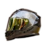 YYK Storm 2 Jeans Gold Vizörlü Motosiklet Kaskı, ECE 22.06 Sertifikalı Kapalı Kask, Dahili Güneş Vizörlü, Yüksek Performanslı KPA Dış Kabuk, Gelişmiş Havalandırmalı Unisex Kask (XL)