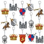 YYMYMGJ Ritter parti aksesuarı, 12 adet akrilik anahtarlık, ortaçağ temalı şövalye kostümü, kostümlü oyun, haçlı şövalyeleri doğum günü kutlaması için
