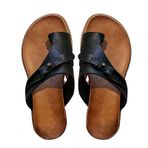 Yytcsjz Kadın Moda Ayak Parmağı Döngü Sandalet, Yaz Düz kaymaz Halluks Valgus Klip Toe Flip Flop, Nefes Alabilir, Ortopedik Büyük Ayak Başparmağı Kemik Düzeltme Plaj Seyahati için (Color : Black, Size : 25.