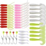 Yyyy andırmaktadır 35PCS yumuşak plastik Wurm balık tutma yem 10 Lead Jig kafa Haken simülasyon takım set Tackle