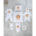 Yzc Home E04 Isme Özel,ısimli, Erkek Bebek 10LU Beyaz Hastane Çıkışı - 0 - 3 Ay