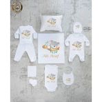 Yzc Home E103 Isme Özel,ısimli, Erkek Bebek 10LU Beyaz Hastane Çıkışı - 0 - 3 Ay