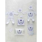 Yzc Home E16 Isimli, Erkek Bebek 10LU Beyaz Hastane Çıkışı - 0 - 3 Ay