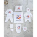 Yzc Home E30 Isme Özel,ısimli, Erkek Bebek 10LU Beyaz Hastane Çıkışı - 0 - 3 Ay