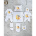 Yzc Home E34 Isme Özel,ısimli, Erkek Bebek 10LU Beyaz Hastane Çıkışı - 0 - 3 Ay