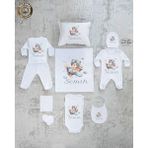 Yzc Home E77 Isme Özel,ısimli, Erkek Bebek 10LU Beyaz Hastane Çıkışı - 0 - 3 Ay