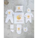 Yzc Home E82 Isme Özel,ısimli, Erkek Bebek 10LU Beyaz Hastane Çıkışı - 0 - 3 Ay