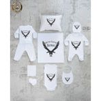 Yzc Home E93 Isme Özel,ısimli, Erkek Bebek 10LU Beyaz Hastane Çıkışı - 0 - 3 Ay