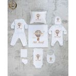 Yzc Home E97 Isme Özel,ısimli, Erkek Bebek 10LU Beyaz Hastane Çıkışı - 0 - 3 Ay