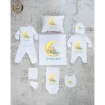 Yzc Home E99 Isme Özel,ısimli, Erkek Bebek 10LU Beyaz Hastane Çıkışı - 0 - 3 Ay