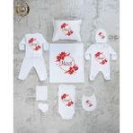 Yzc Home K0102 Isimli, Kız Bebek 10LU Beyaz Hastane Çıkışı - 0 - 3 Ay