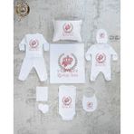 Yzc Home K74 Isme Özel Isimli Baskılı Bebek 10LU Beyaz Hastane Çıkışı %100 Pamuk - Yenidoğan