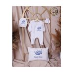 yzc home size dair... R61 TY İsme özel İsimli Baskılı Bebek Yastık Tulum Şapka Eldiven Set %100 pmk