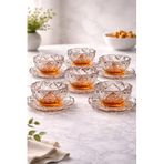 YzHome 12 Parça Kristal Cam Çerezlik Kase Tabak Seti yz.12parçaçerezlikwardy