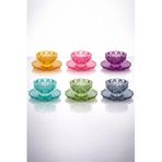 YzHome 12 Parça Kristal Cam Renkli Çerezlik Kase Tabak Seti YZ.WARDYCEREZLİK12PCRENKLİ