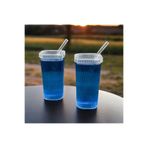 YzHome 2 Adet Kare Mika (Cam Değildir) Kapaklı Pipetli Pinterest Bardak Soğuk Kahve Meşrubat Bardağı