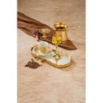 YzHome 2 Kişilik Aynalı Gold Sunum Servis Tepsisi, 12 x 22 cm, Cam, Altın
