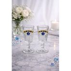 YzHome 2 Li Kristal Cam Kahve Yanı Bardağı, Nazar Göz Süslemeli, Şeffaf, 75ml yz.şeffamf2ligöz