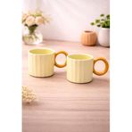 YzHome 2 Li Porselen Halka Kulplu Neskafe Bardağı, Çay Meşrubat Bardak, 250ml, Yeşil yz.nevakupa
