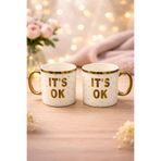 YzHome 2 Li Porselen Yaldızlı Gold Detaylı Çay Kahve Bardağı, 150ml, Beyaz yz.ıtsokbardak2