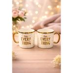 YzHome 2'li Porselen Yaldızlı Gold Detaylı Çay Kahve Bardağı Kupa, 150ml, Beyaz yz.everythinkkupa2adet