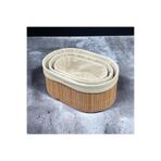 Yzhome 3 Lü Oval Bambu Organizer Düzenleyici Saklama Kutusu Sepet