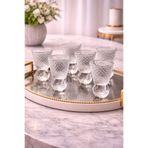 YzHome 6 Kişilik Cam Elmas Ayaklı Kahve Yanı Bardağı, 50ml, Şeffaf yz.sadoelmas1