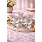 Yzhome 6 Kişilik Cam Elmas Ayaklı Kahve Yanı Bardağı Bardak 50ML - Şeffaf