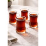 YzHome 6 Lı Borosilikat İnce Cam Kulplu Pinterest Çay Bardağı Bardak