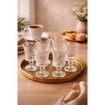 YzHome 6'lı Kristal Cam Kahve Yanı Su Bardağı, 85ml, Beyaz yz.yaseminkahveyanı