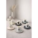 YzHome Acar 6 Kişilik Renkli Lüks Gül Model Kahve Fincan Takımı, 100ml, Beyaz yz.KZN-08785