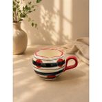 Yzhome Acar Porselen Lüks Desenli Kahve Meşrubat Çay Bardağı Bardak Kupa 325ML - Pembe