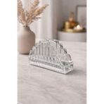 YzHome Kristal Özel Cam Lüks Peçetelik Organizer, 10 x 11 cm, Beyaz yz.herenciapecetelikcam
