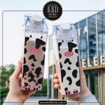 Yzhome Pleksi Mika Süt Şişesi Kutusu Milk İnek Desenli 500 ml 1 Adet