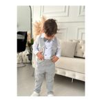 Z KİDS Gri Çizgili Yelekli Erkek Çocuk Bebek Takımı