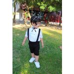 Z KİDS Siyah Kısa Erkek Bebek Çocuk Salopet